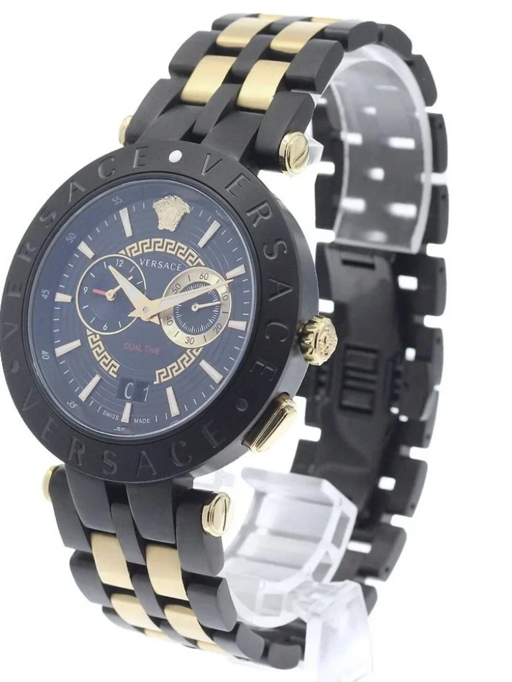 VERSACE V race VEBV00619 Dual time Black / gold Dial Quartz Men's Watch_966176